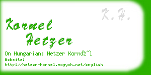 kornel hetzer business card